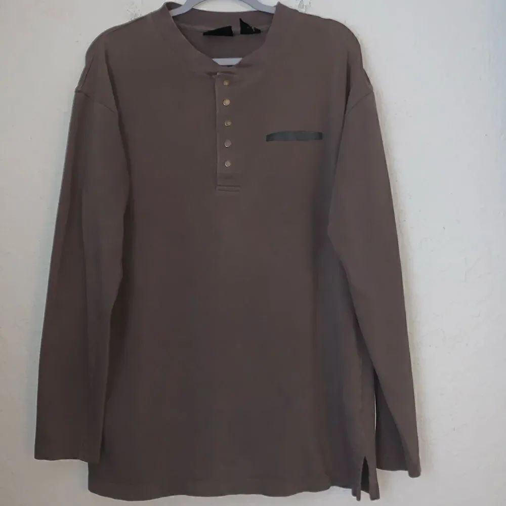 Harley-Devidson T-Shirt Cotton Long Sleeve Button Clasp Logo Size L